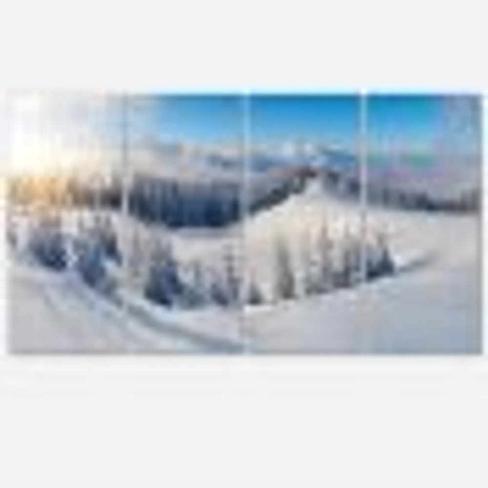 Winter Mountains Panorama Canvas Wall Art- pieces