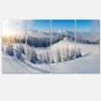 Winter Mountains Panorama Canvas Wall Art- pieces