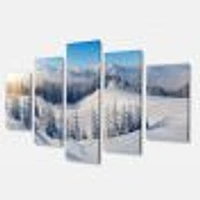 Winter Mountains Panorama Canvas Wall Art- pieces
