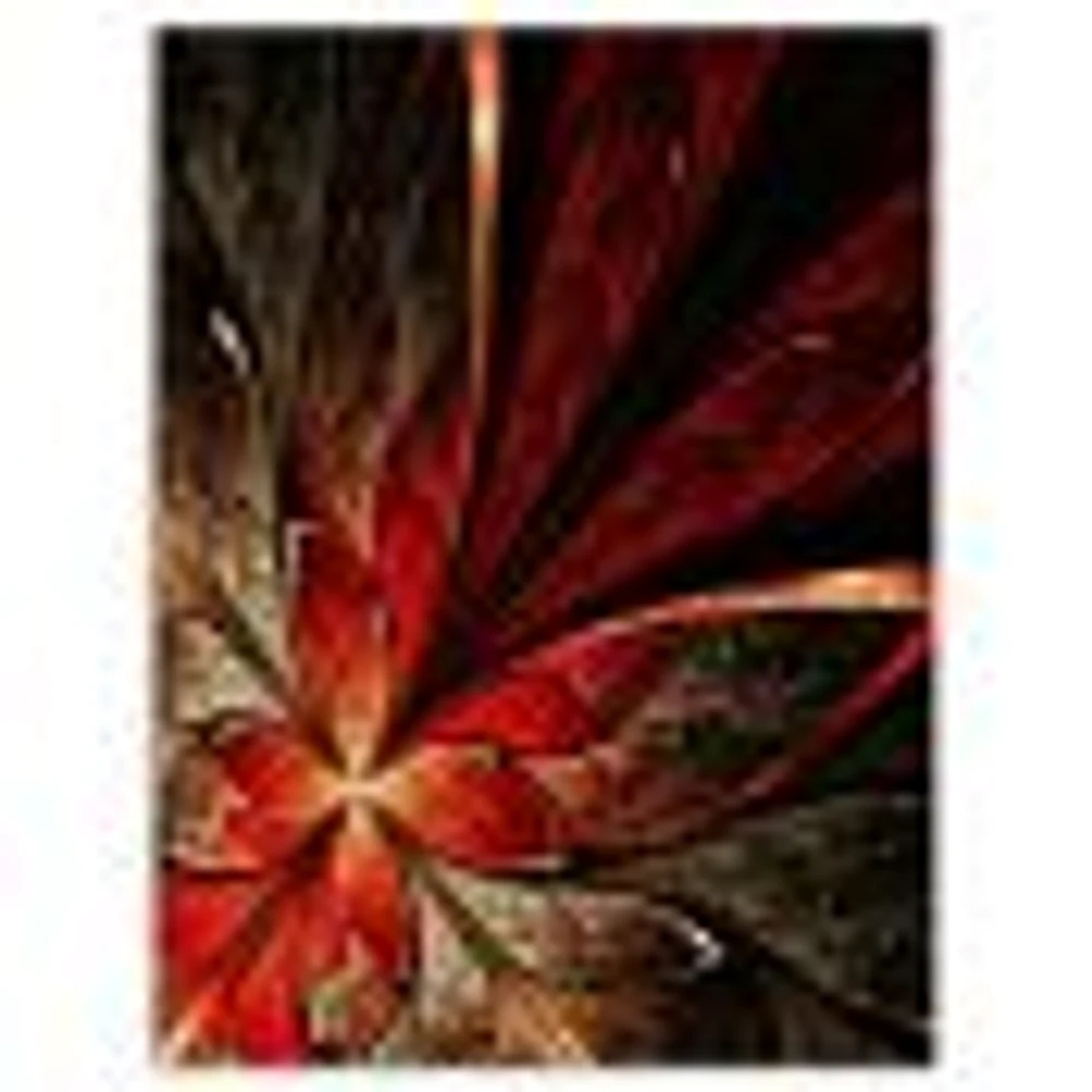 Fractal Flower Yellow and Red  Wall Art