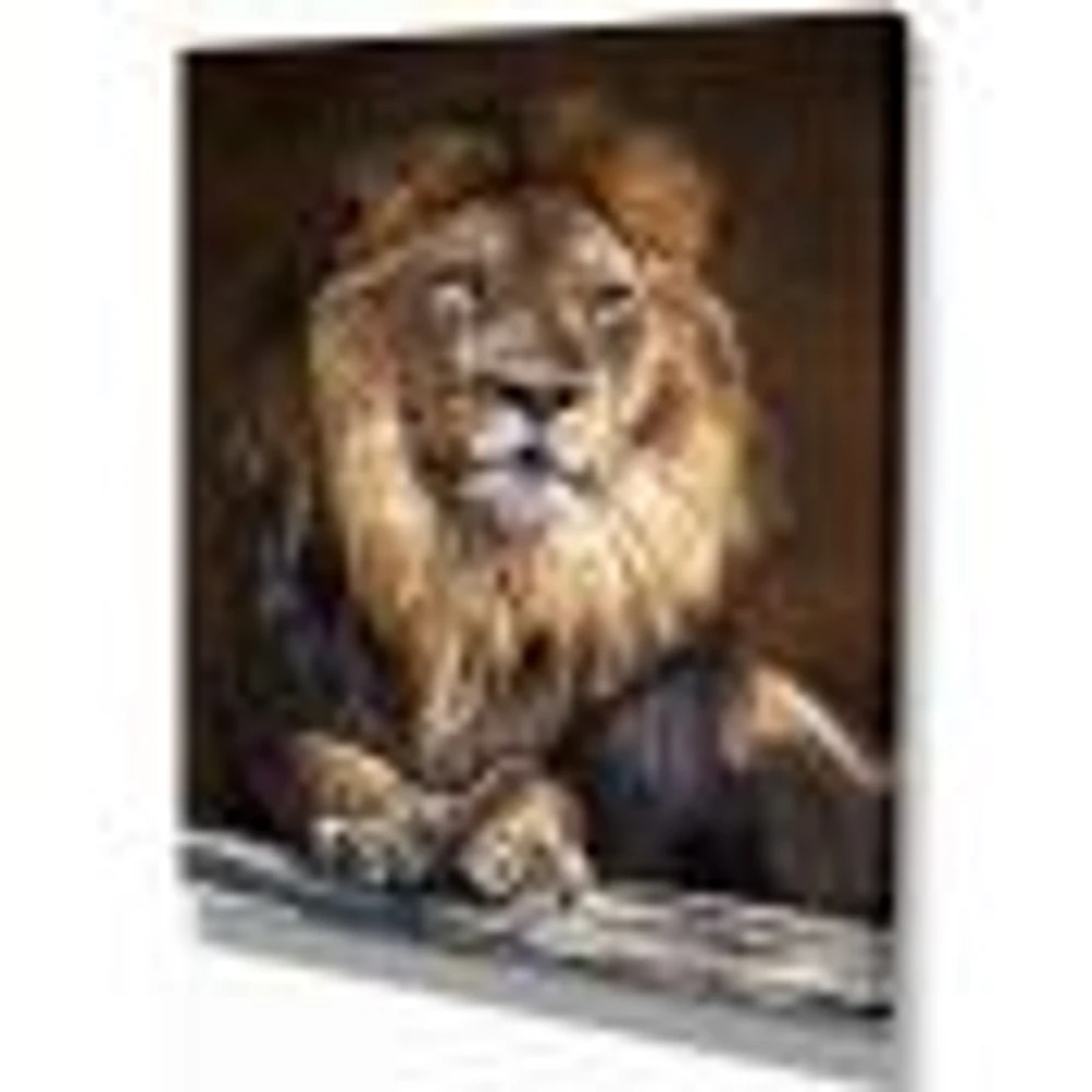 Toile « King Lion with Lighted Face »