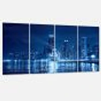 Blue Chicago Skyline Night  Canvas Print