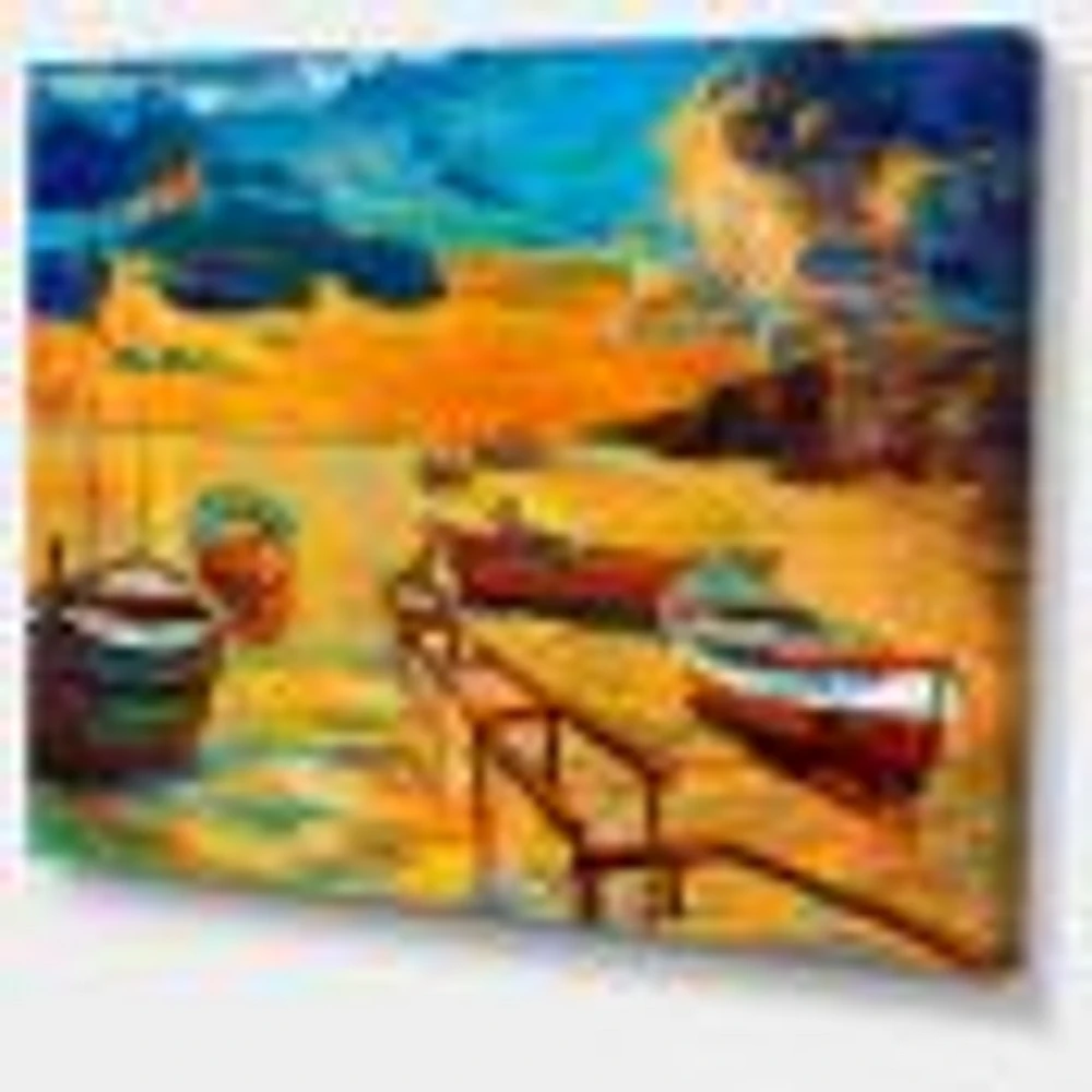 Boats Beautiful Sea  Wall Art