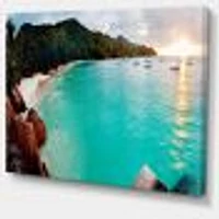 Tropical Beach with Blue Waters  Wall Art