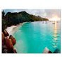 Tropical Beach with Blue Waters  Wall Art