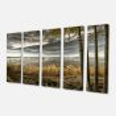 Pier Brown Lake  Canvas Art Print