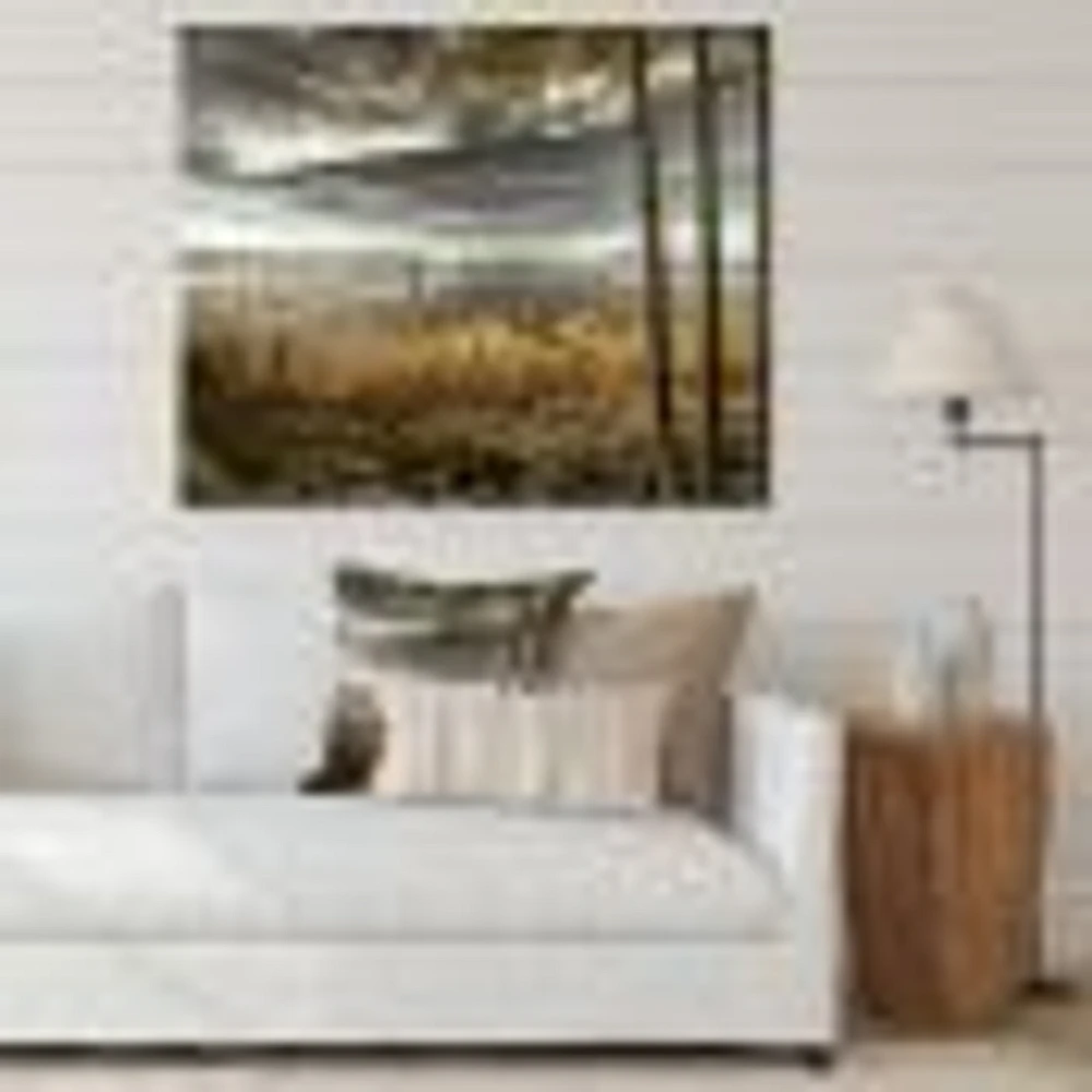 Pier Brown Lake  Canvas Art Print