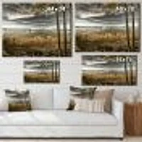 Pier Brown Lake  Canvas Art Print