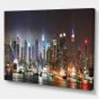 Lit NYC Manhattan Skyline  Canvas Print