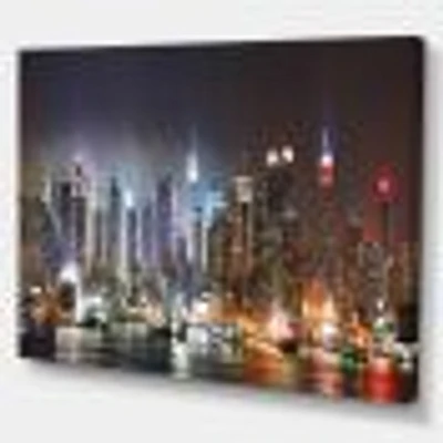 Lit NYC Manhattan Skyline  Canvas Print