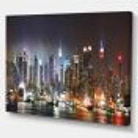 Lit NYC Manhattan Skyline  Canvas Print