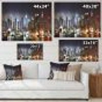 Lit NYC Manhattan Skyline  Canvas Print