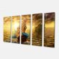 Sea Mermaid with Ghost Ship Canvas Wall Art Panels