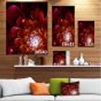 Fractal Red and Yellow Flower  Wall Art