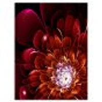 Fractal Red and Yellow Flower  Wall Art