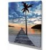 Wooden Pier and Palm Tree  Wall Art