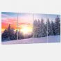 Winter Sunset Bulgaria  Canvas Wall Art