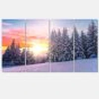 Winter Sunset Bulgaria  Canvas Wall Art