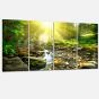 Mountain Stream Forest  Canvas Wall Art