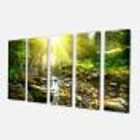 Mountain Stream Forest  Canvas Wall Art