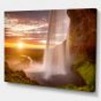 Seljalandsfoss Waterfall at Sunset  Wall Art canvas