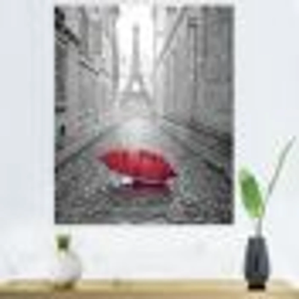 Eiffel View from Paris Street Canvas Rectangular Art Print