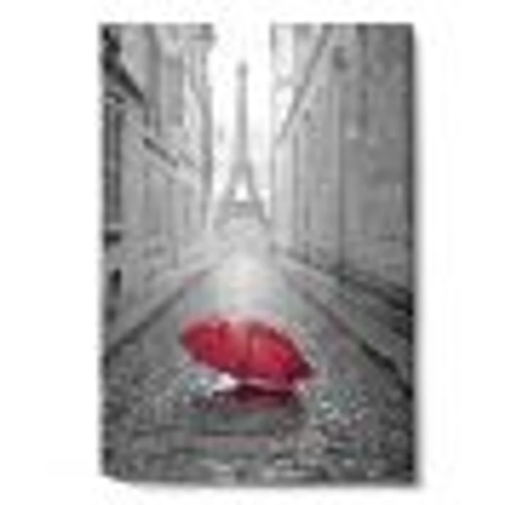 Eiffel View from Paris Street Canvas Rectangular Art Print