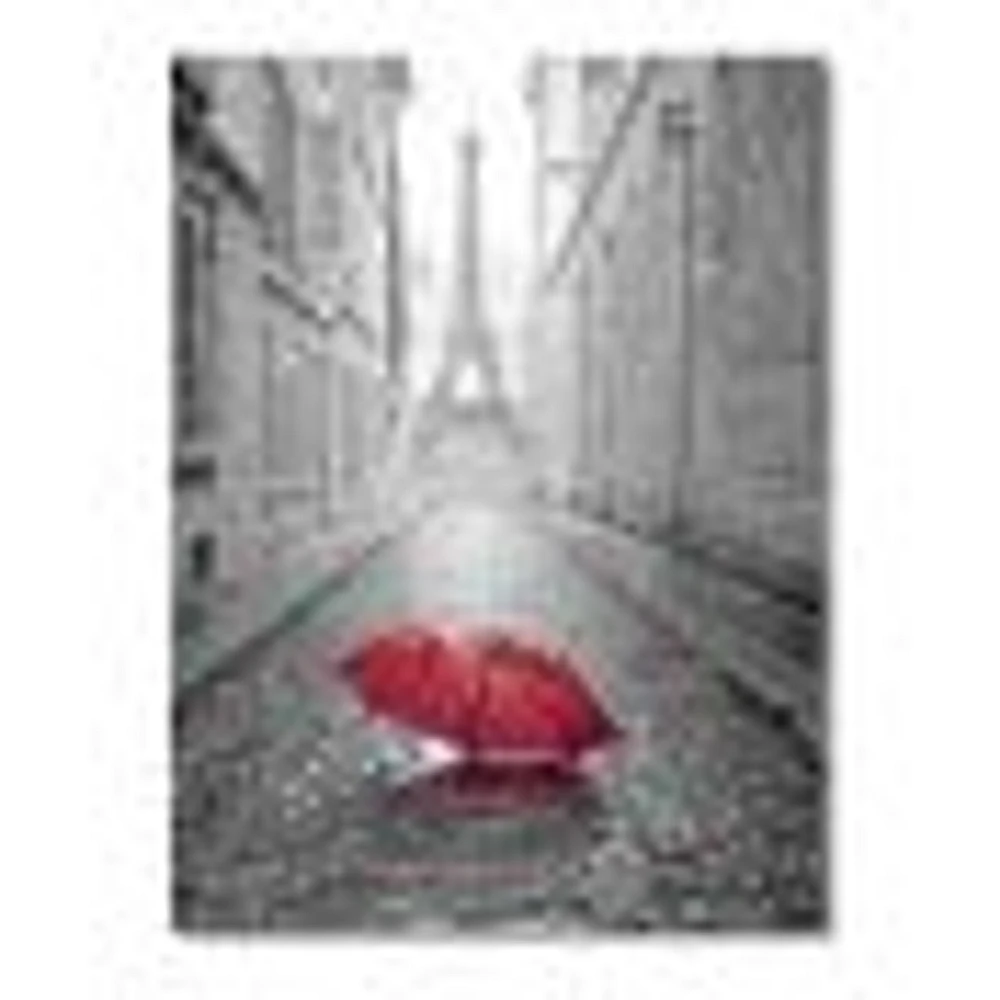 Eiffel View from Paris Street Canvas Rectangular Art Print