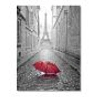 Eiffel View from Paris Street Canvas Rectangular Art Print