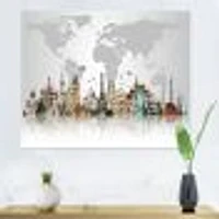 Famous Monuments Across World  Art Canvas Print