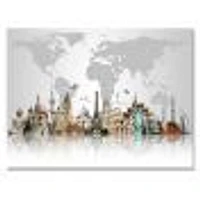 Famous Monuments Across World  Art Canvas Print