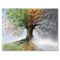 Four Seasons Tree Canvas Art Print