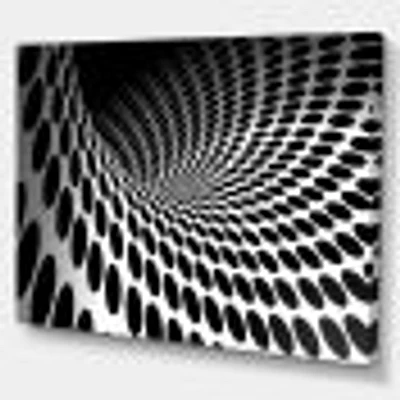 Toile imprimée « Waves and Circles Black White »