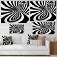 Spiral Black and White  Art Canvas Print