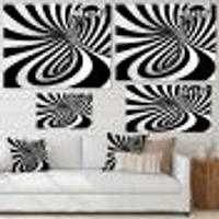 Spiral Black and White  Art Canvas Print