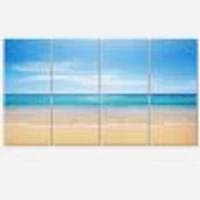 Calm Blue Sea and Sky Canvas Wall Art Panels