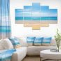 Calm Blue Sea and Sky Canvas Wall Art Panels