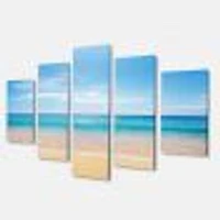 Calm Blue Sea and Sky Canvas Wall Art Panels