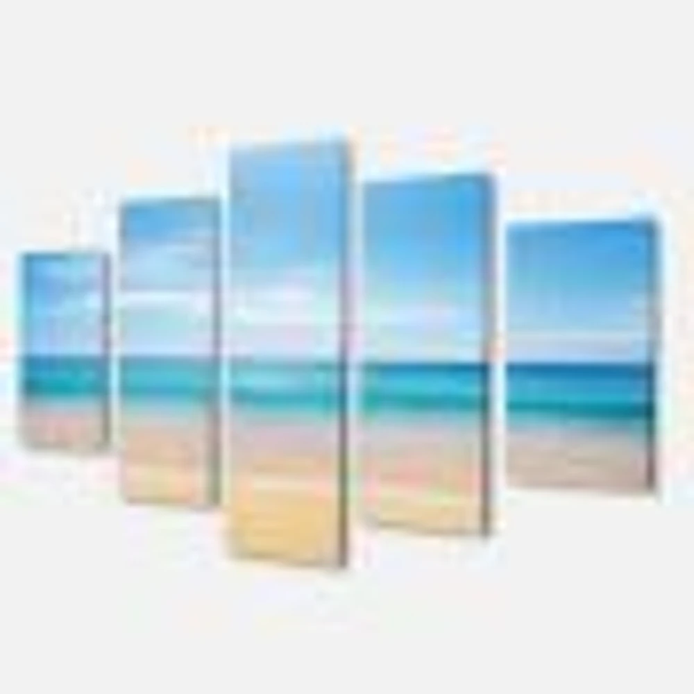 Calm Blue Sea and Sky Canvas Wall Art Panels