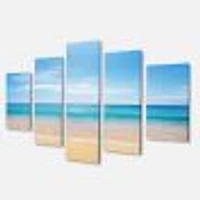 Calm Blue Sea and Sky Canvas Wall Art Panels