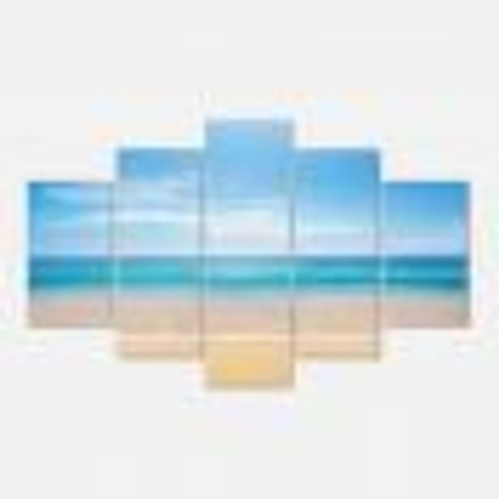 Calm Blue Sea and Sky Canvas Wall Art Panels