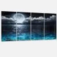 Romantic Full Moon Over Sea  Canvas Art Print