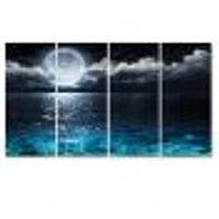 Romantic Full Moon Over Sea  Canvas Art Print