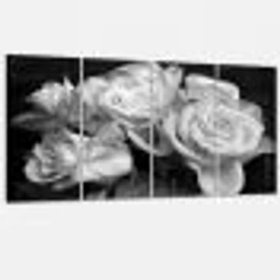 Panneaux de toile imprimée « Bunch of Roses Black and White »