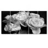 Bunch of Roses Black and White Canvas Art Print Panels