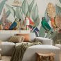 Redoute Jungle Parrots Wallpaper Mural