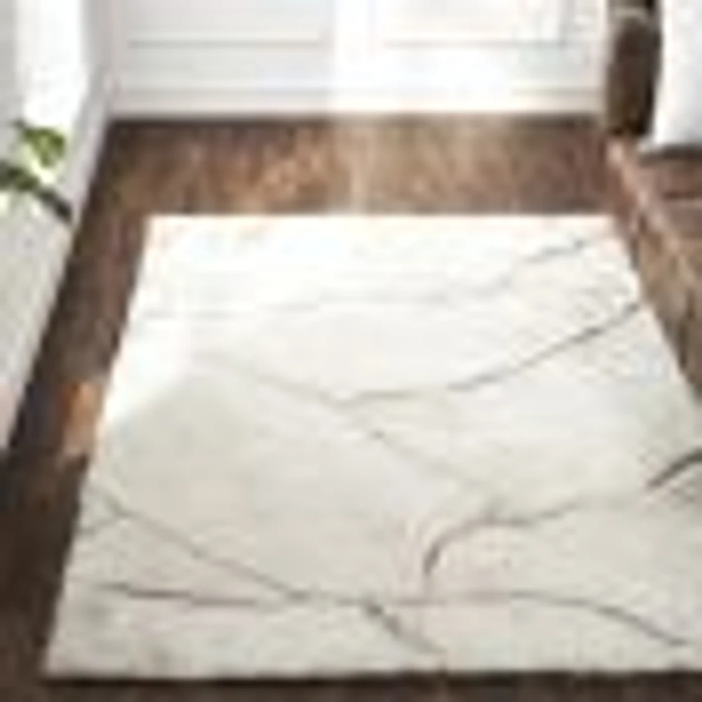 Tapis blanc cassé et taupe « Allen »