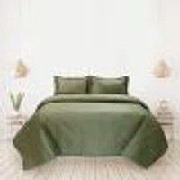 Satin Floral Quilt Set