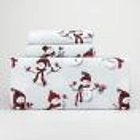 Snowman Flannel Sheet Set