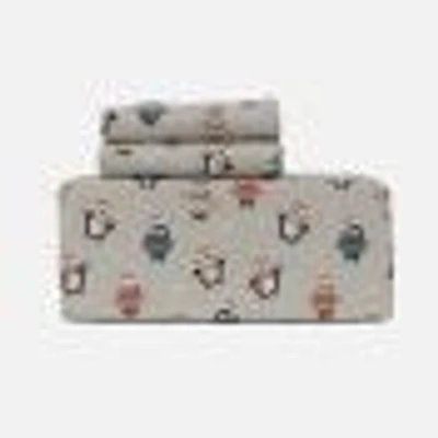 Sweater Penguins Flannel Sheet Set